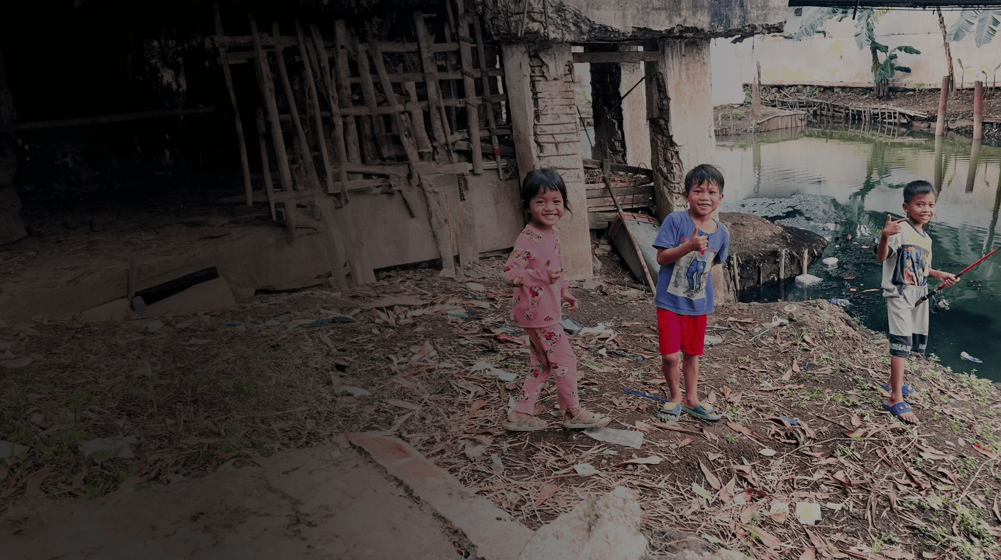 Indonesian families in kampung village